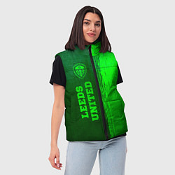 Женский жилет Leeds United - green gradient по-вертикали, цвет: 3D-черный — фото 2