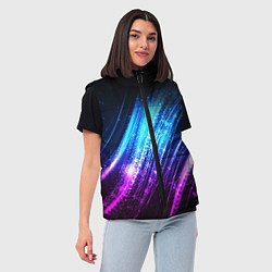 Женский жилет Неоновые звёзды текстура, цвет: 3D-светло-серый — фото 2