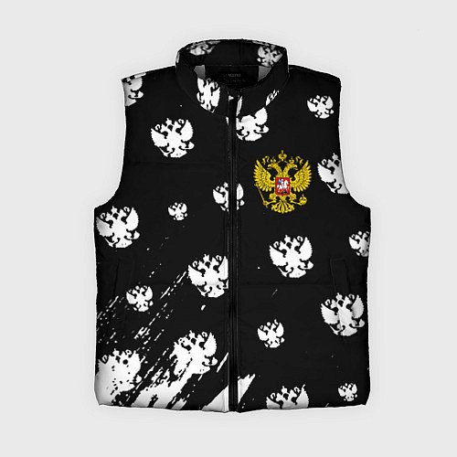 Женский жилет Герб РФ паттерн / 3D-Светло-серый – фото 1