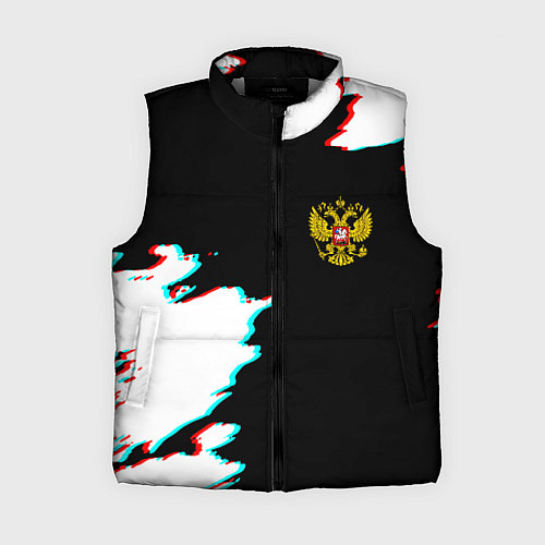 Женский жилет Герб глитч краски / 3D-Светло-серый – фото 1