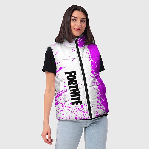Женский жилет Fortnite pink color / 3D-Черный – фото 3