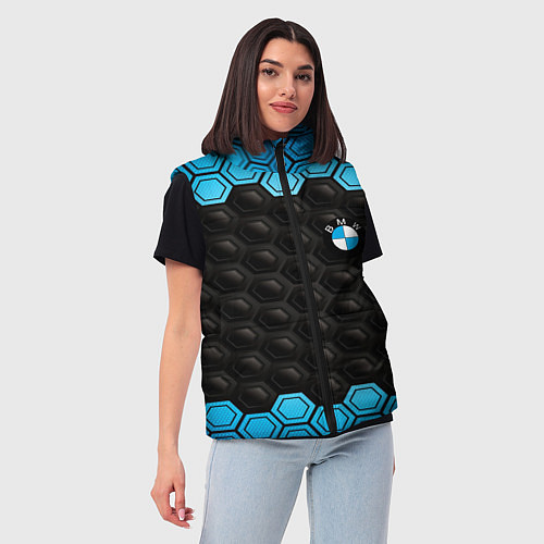 Женский жилет BMW carbon auto / 3D-Светло-серый – фото 3