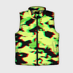 Женский жилет Камуфляж зелёный глитч, цвет: 3D-светло-серый
