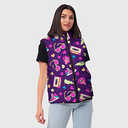 Женский жилет Ностальгия 90 паттерн, цвет: 3D-черный — фото 2