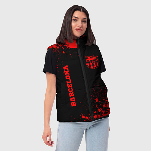 Женский жилет Barcelona - red gradient вертикально / 3D-Черный – фото 3