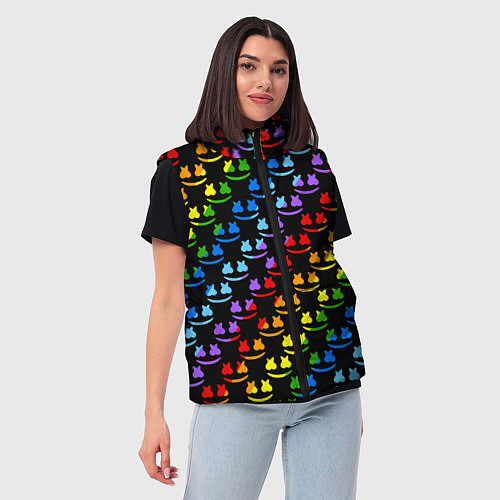 Женский жилет Marshmello pattern neon / 3D-Светло-серый – фото 3