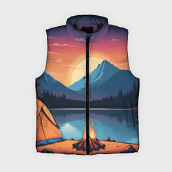 Женский жилет В лесу с палаткой
