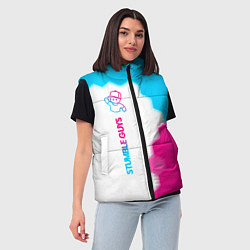 Женский жилет Stumble Guys neon gradient style по-вертикали, цвет: 3D-черный — фото 2