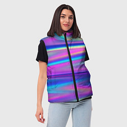 Женский жилет Неоновые полосы градиент, цвет: 3D-светло-серый — фото 2