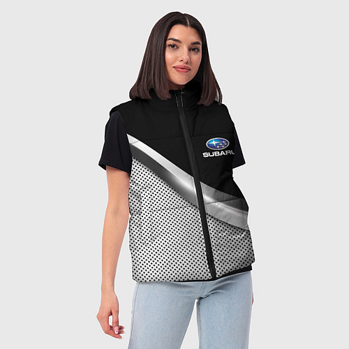 Женский жилет Subaru metal steel / 3D-Черный – фото 3