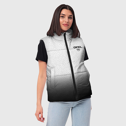 Женский жилет Opel с эмблемой градиент чёрно-белый / 3D-Черный – фото 3