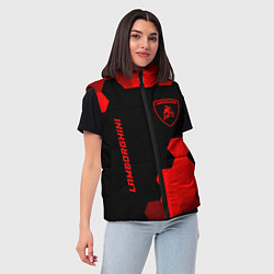 Женский жилет Lamborghini - red gradient вертикально, цвет: 3D-черный — фото 2