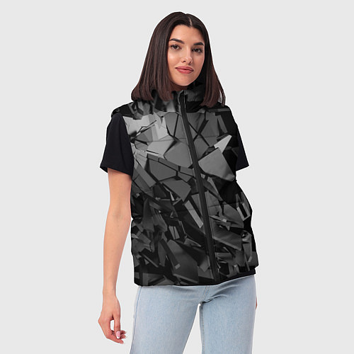 Женский жилет Битое стекло / 3D-Черный – фото 3