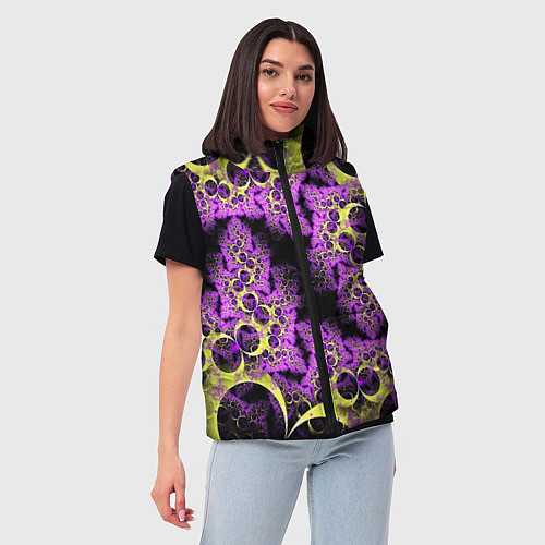 Женский жилет Абстракция фракталов / 3D-Черный – фото 3