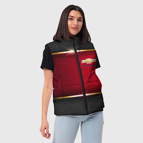 Женский жилет Chevrolet metal auto / 3D-Черный – фото 3