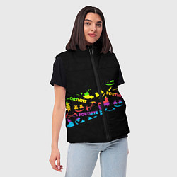 Женский жилет Fortnite rainbow, цвет: 3D-светло-серый — фото 2