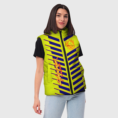 Женский жилет Cyberpunk 2077 полсы геометрия / 3D-Красный – фото 3