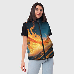 Женский жилет Огонь и вода стихия, цвет: 3D-светло-серый — фото 2