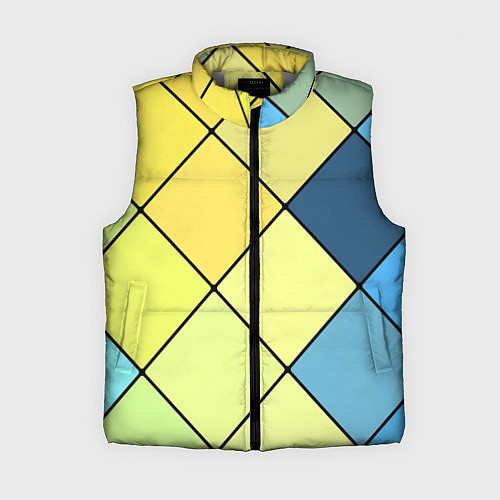Женский жилет Геометрия линии клетка / 3D-Светло-серый – фото 1