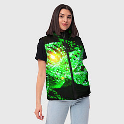 Женский жилет Абстракция зеленые нейроны, цвет: 3D-красный — фото 2