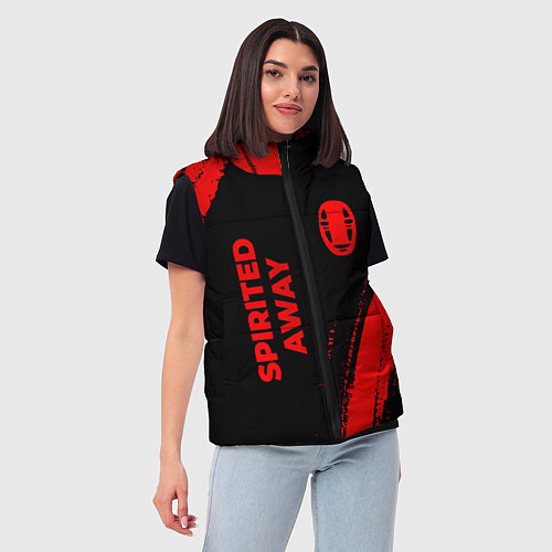Женский жилет Spirited Away - red gradient вертикально / 3D-Черный – фото 3