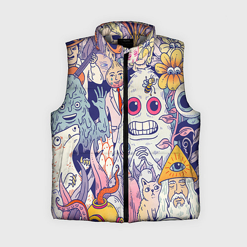 Женский жилет Психоделические монстры / 3D-Светло-серый – фото 1