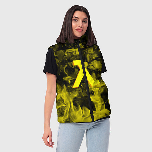 Женский жилет Half life flame game / 3D-Светло-серый – фото 3
