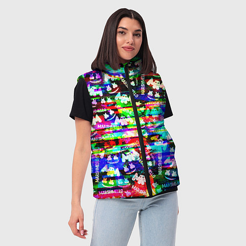 Женский жилет Marshmello music краски / 3D-Черный – фото 3