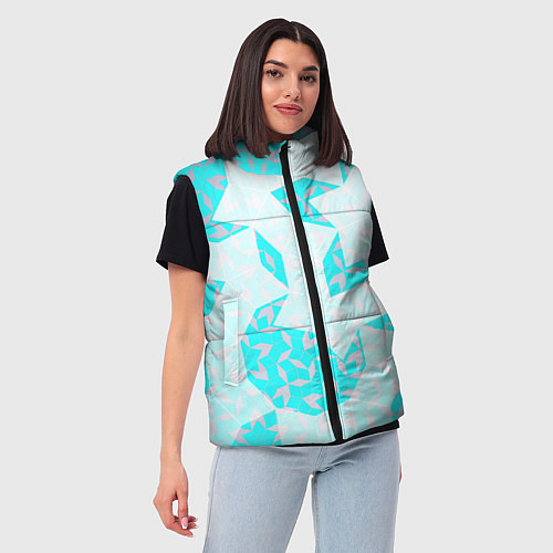 Женский жилет Паттерн Пенроуза : бирюзовый / 3D-Светло-серый – фото 3