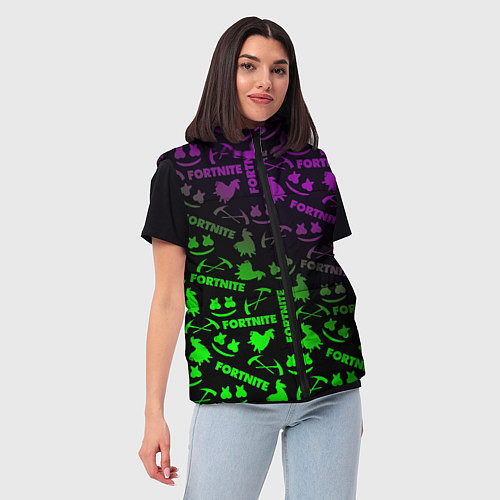Женский жилет Fortnite кислота неоновая / 3D-Красный – фото 3