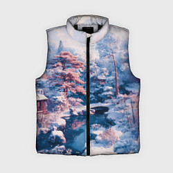 Женский жилет Японская зима в сельской местности, цвет: 3D-черный
