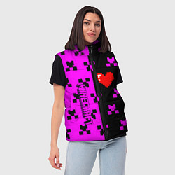 Женский жилет Minecraft love game, цвет: 3D-светло-серый — фото 2