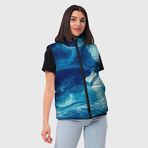 Женский жилет Водные вихри - абстракция / 3D-Красный – фото 3