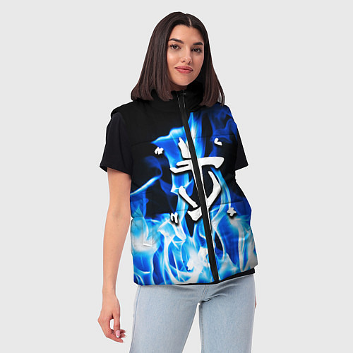 Женский жилет Doom fire logo steel / 3D-Светло-серый – фото 3