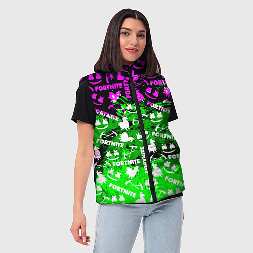 Женский жилет Fortnite краски кислота / 3D-Черный – фото 3