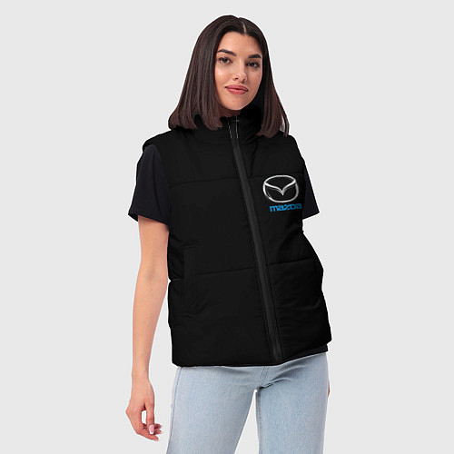Женский жилет Mazda logo auto / 3D-Светло-серый – фото 3