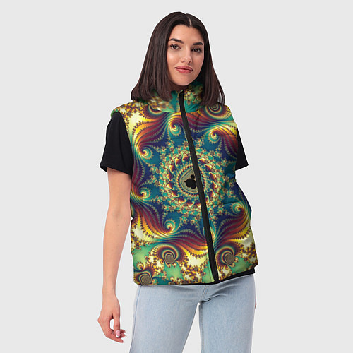 Женский жилет Оптический узор текстура / 3D-Красный – фото 3