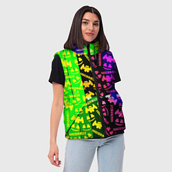 Женский жилет Marshmello pattern neon steel, цвет: 3D-красный — фото 2