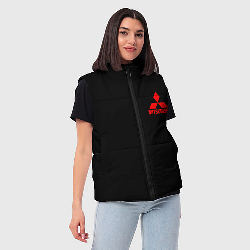Женский жилет Mitsubishi logo / 3D-Черный – фото 3