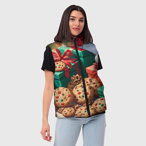 Женский жилет Рождественские подарки / 3D-Черный – фото 3