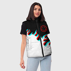 Женский жилет Нирвана глитч огонь, цвет: 3D-черный — фото 2