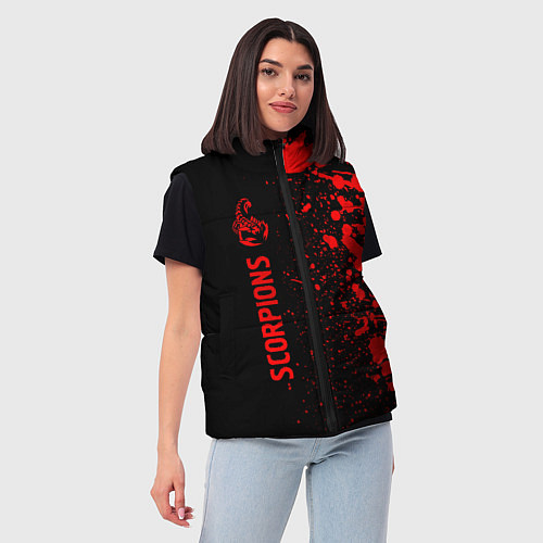 Женский жилет Scorpions - red gradient по-вертикали / 3D-Черный – фото 3