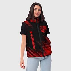 Женский жилет Porsche - red gradient вертикально, цвет: 3D-черный — фото 2