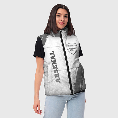 Женский жилет Arsenal - white gradient вертикально / 3D-Черный – фото 3