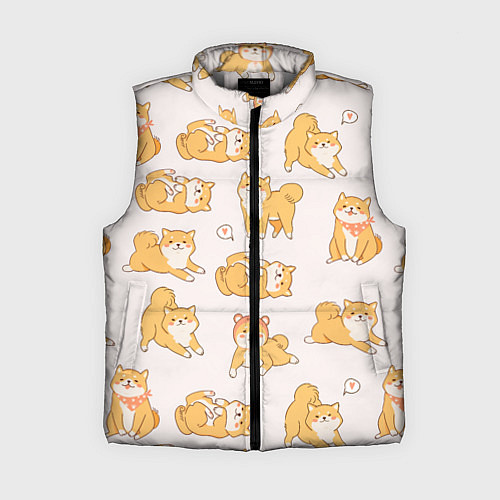 Женский жилет Паттерн сиба ину / 3D-Светло-серый – фото 1