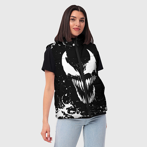 Женский жилет Venom logo / 3D-Черный – фото 3
