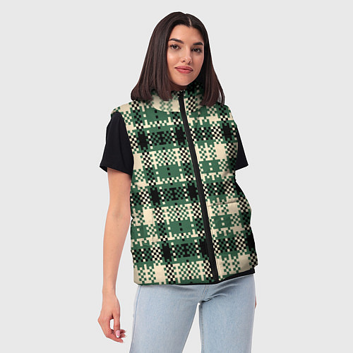 Женский жилет Полосатый пиксель / 3D-Светло-серый – фото 3
