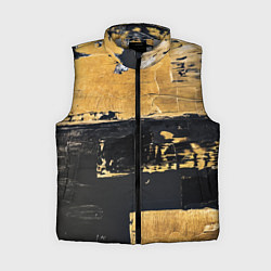 Женский жилет Абстракция черная и коричневая краска