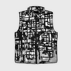 Женский жилет Бело-чёрная абстракция, цвет: 3D-черный