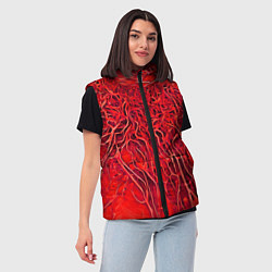 Женский жилет Красный симбионт абстракция, цвет: 3D-красный — фото 2